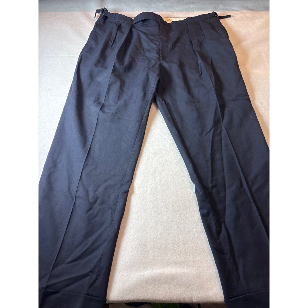 Mens Classic Navy Pleated Dress Pants 40 size x30‎ inseam